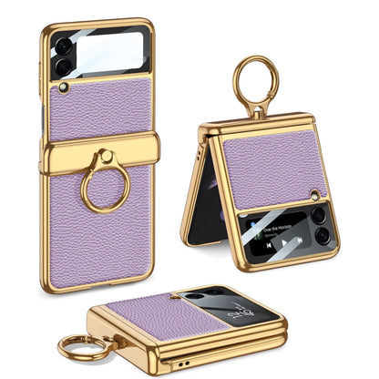 Magnetic Leather Case with Ring Holder For Samsung Galaxy Z Flip 4
