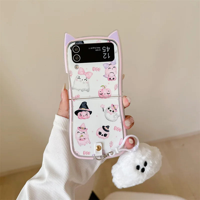 Cute 3D Halloween Ghost Case for Samsung Galaxy Z Flip 3/4/5/6