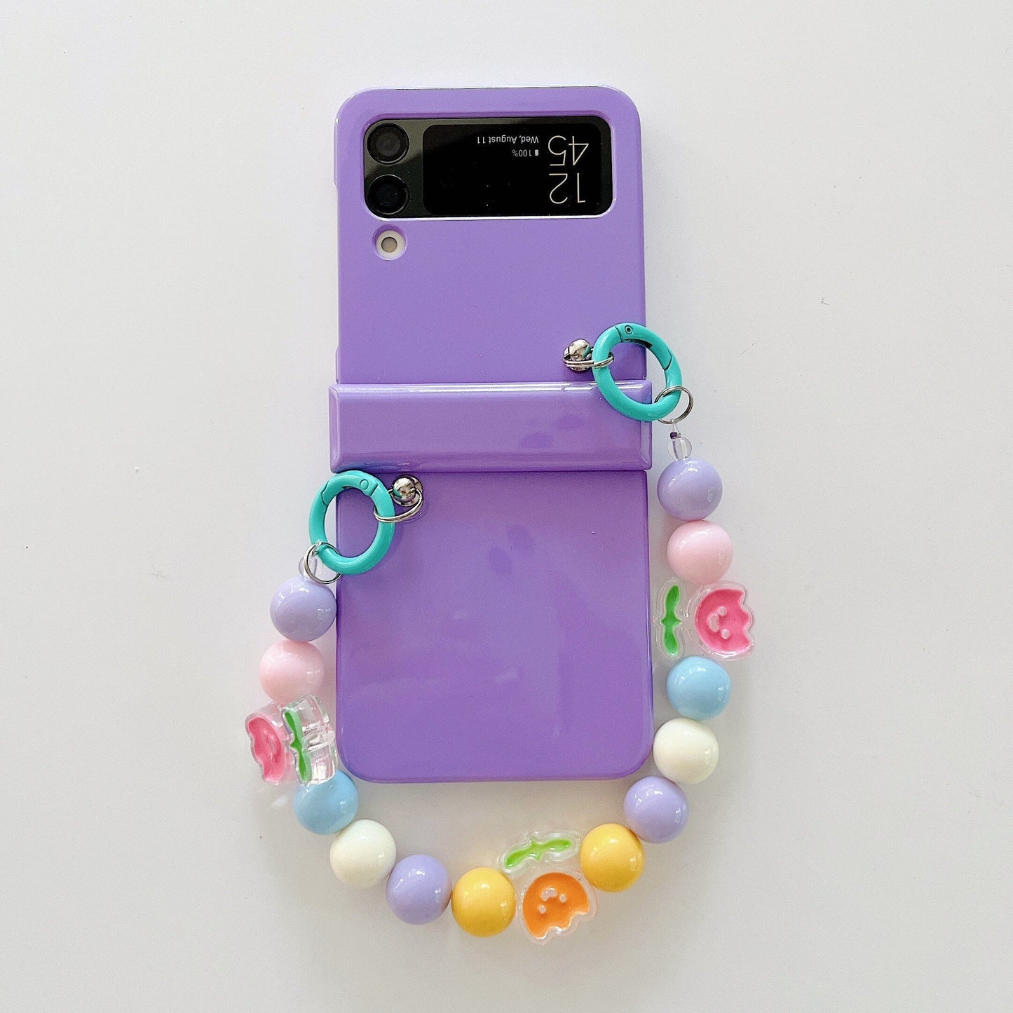 Cute Colorful Flowers Bracelet Phone Case For Samsung Galaxy Z Flip 4