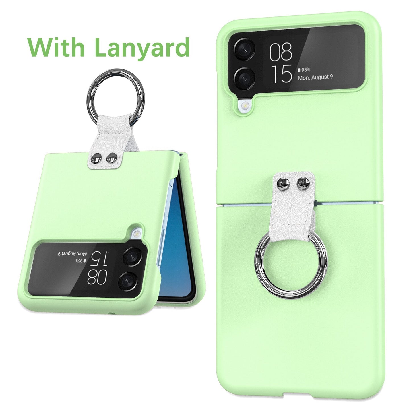 Luxury Ring Holder Case With Lanyard For Samsung Galaxy Z Flip 4