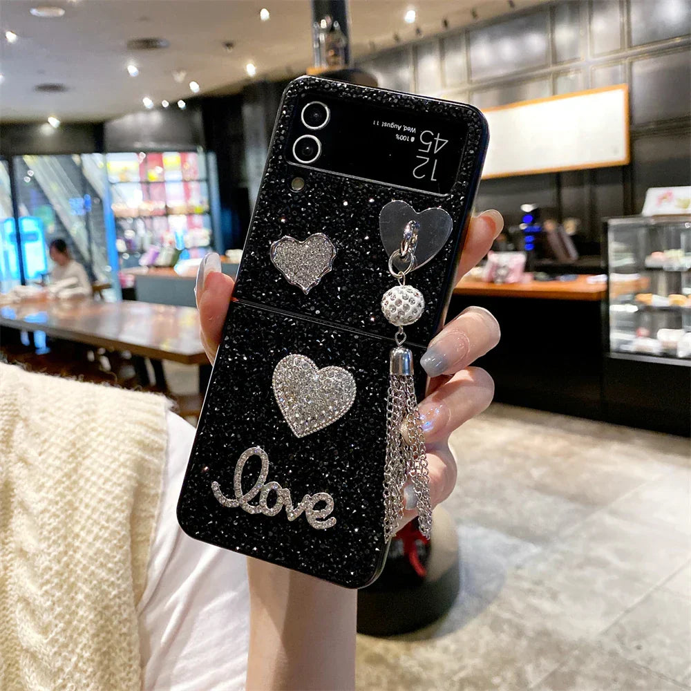 Luxury Heart Diamond Case for Samsung Galaxy Z Flip 3/4/5