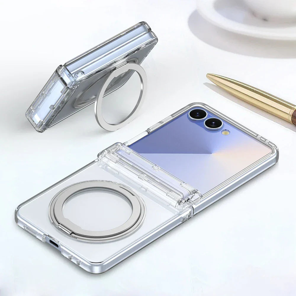 Clear Magnetic Ring Kickstand Cover