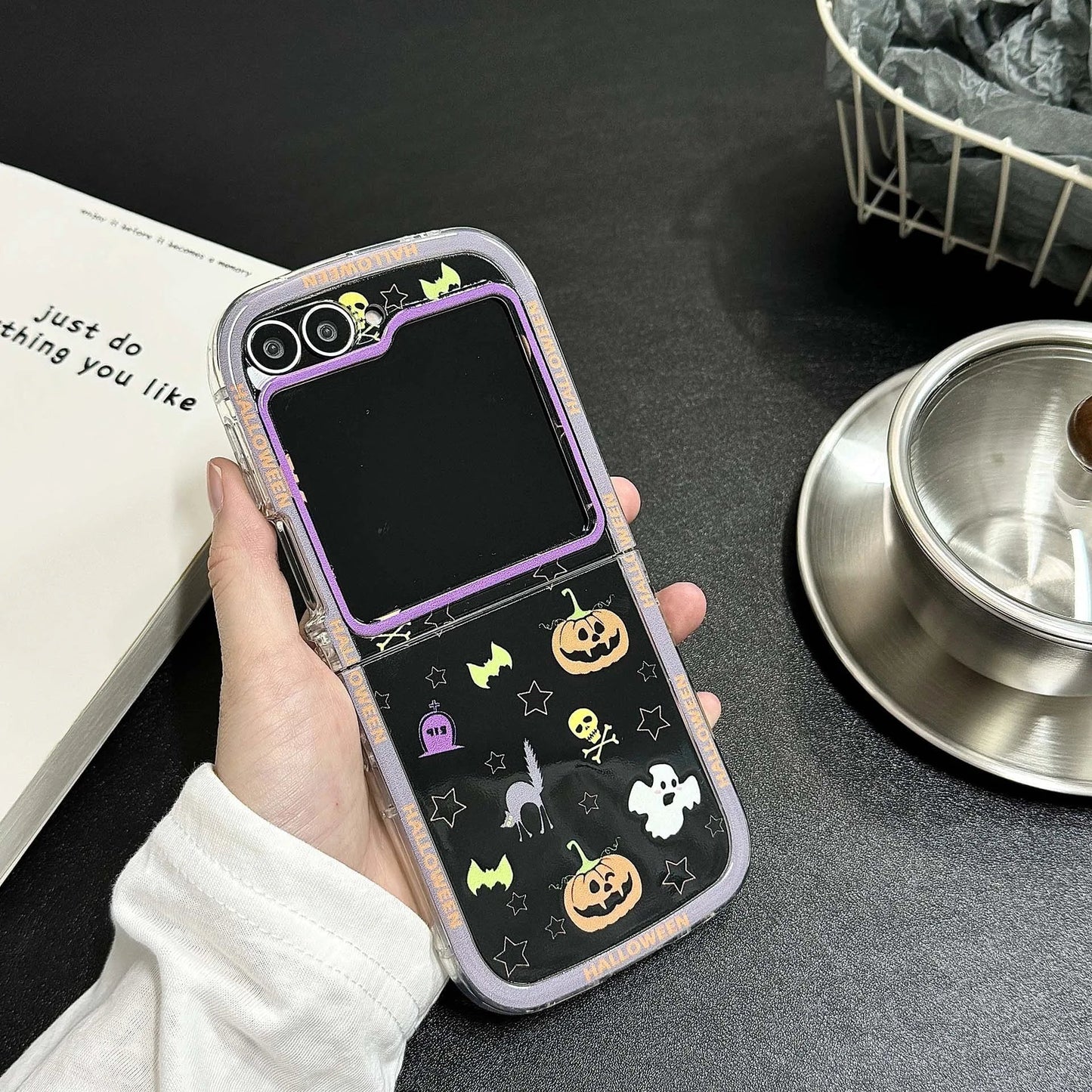 Happy Halloween Pumpkin Ghost Case for Samsung Galaxy Z Flip 3/4/5/6