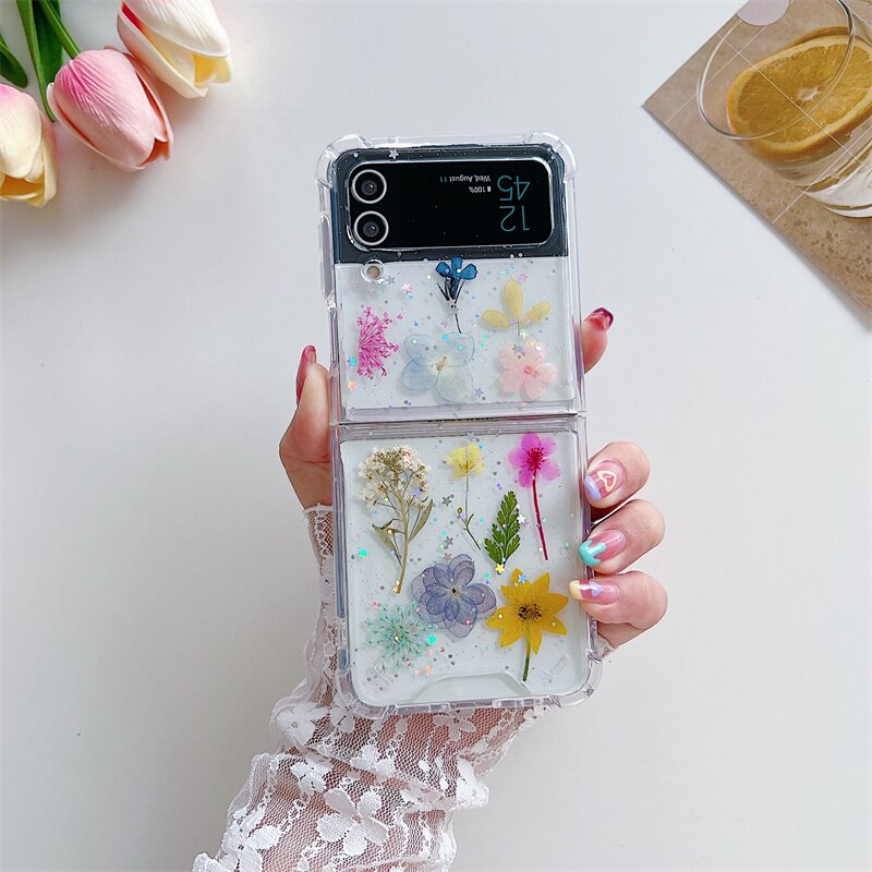 Bling Colorful Flower Case for Samsung Galaxy Z Flip 3 & 4