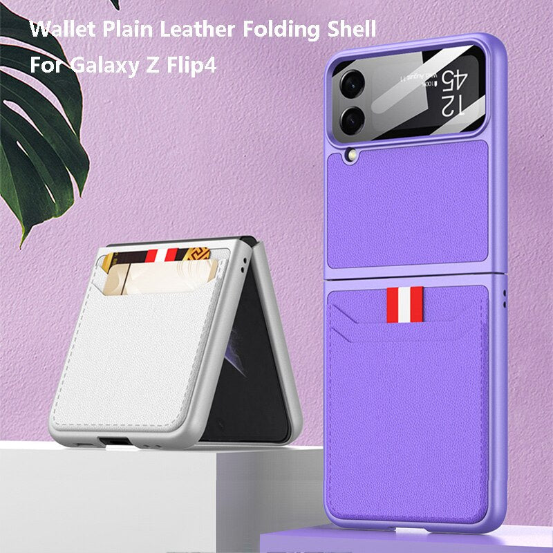 Leather Case with Card Holder For Samsung Galaxy Z Flip 4
