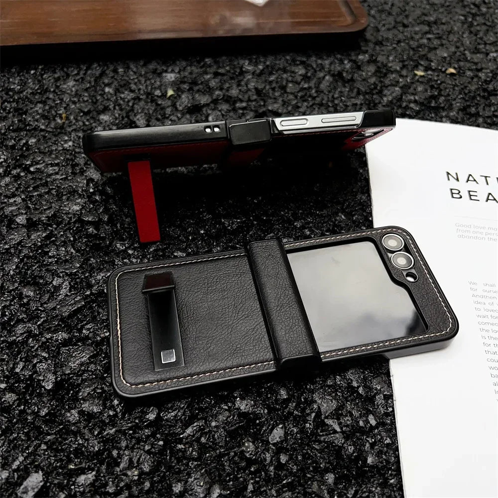 Vintage Leather Stand Case for Galaxy Z Flip Series