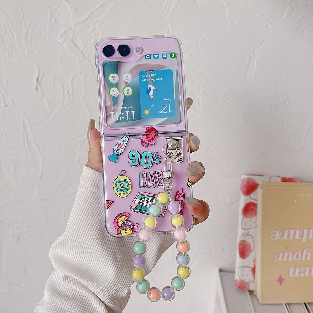 Z Flip 5 Case - Retro  Cute Transparent Cover