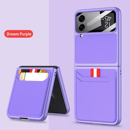 Leather Case with Card Holder For Samsung Galaxy Z Flip 4