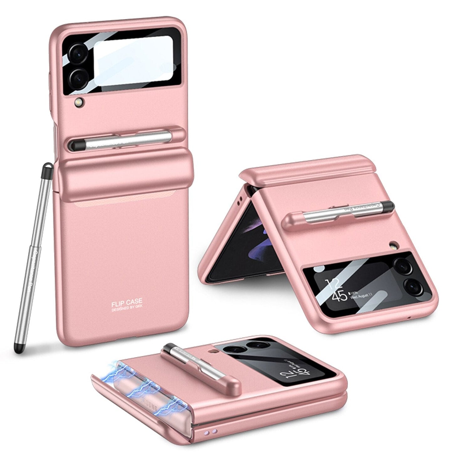 Magnetic Hinge Case with Pen For Samsung Galaxy Z Flip 4