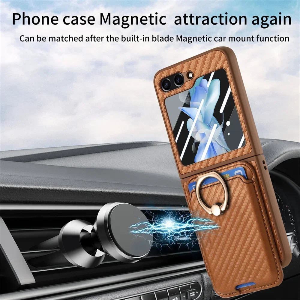 2 in 1 Detachable Carbon Fiber Case and Card Wallet