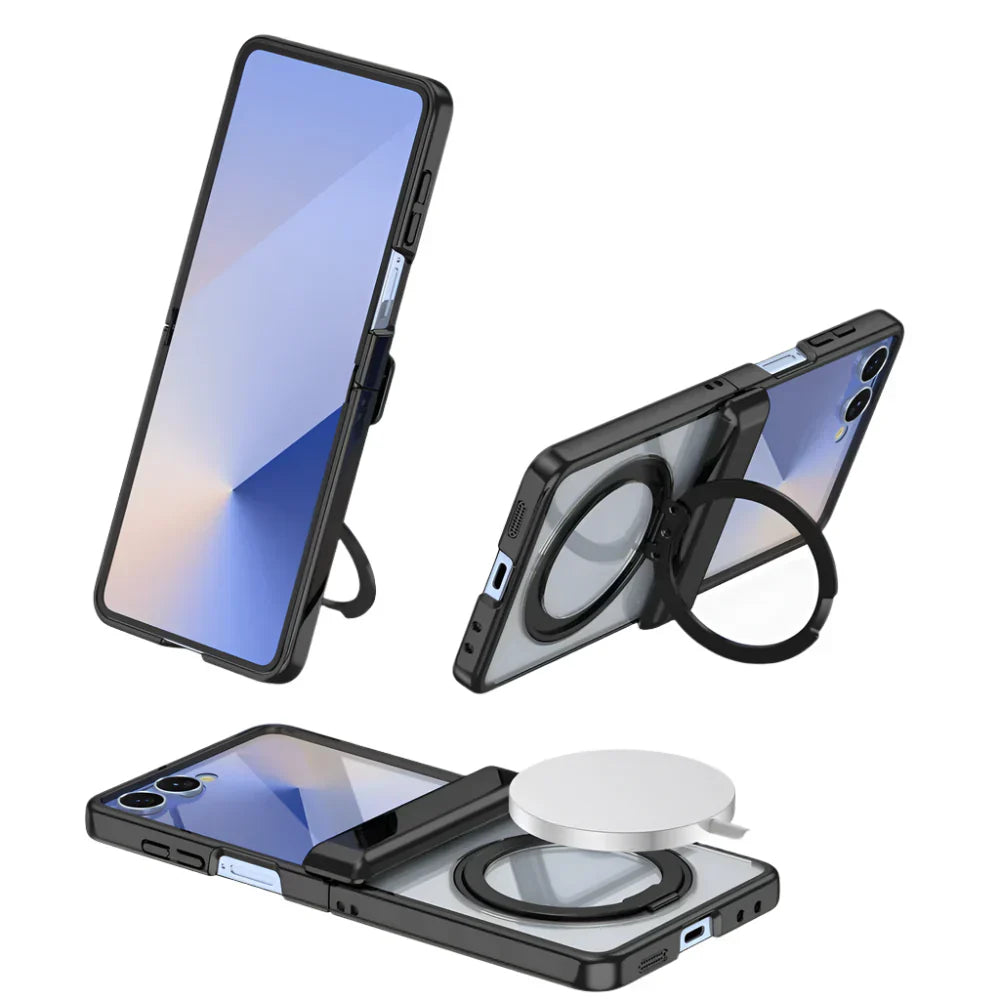 Clear Magnetic Ring Kickstand Cover