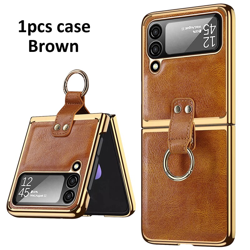 Retro Leather Case For Samsung Galaxy Z Flip 4 Flip 4