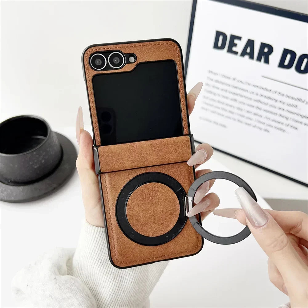 Leather Magnetic Case For Samsung Galaxy Z Flip