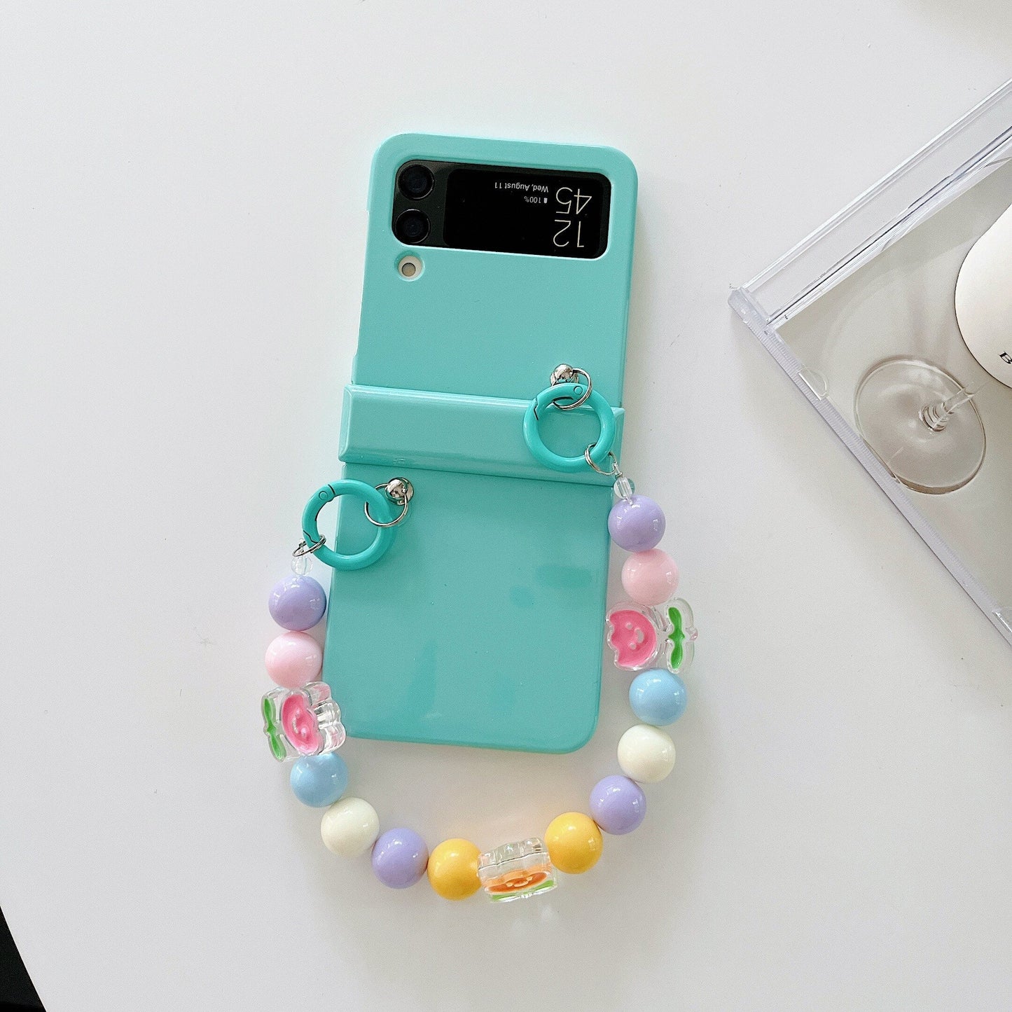 Cute Colorful Flowers Bracelet Phone Case For Samsung Galaxy Z Flip 4