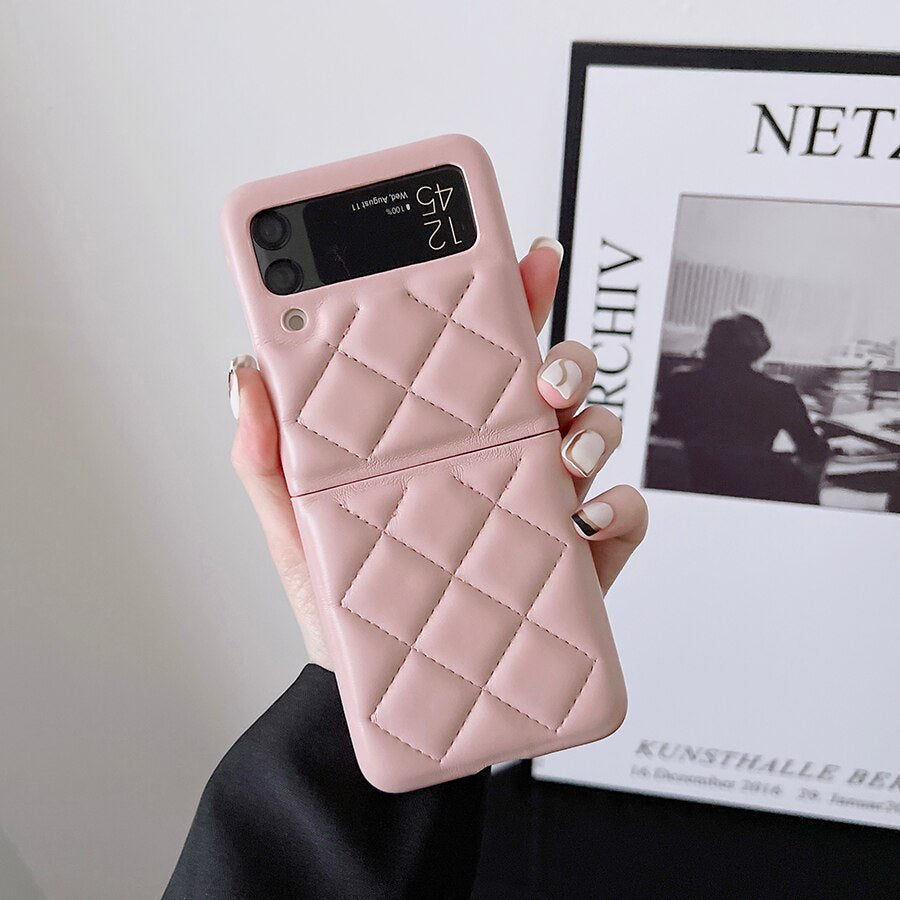 New Fashion Lattice Down Jacket Phone Case For Samsung Galaxy Z Flip 4