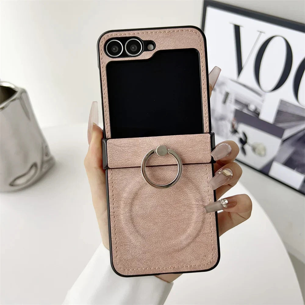 Elegant Leather Ring Stand Case