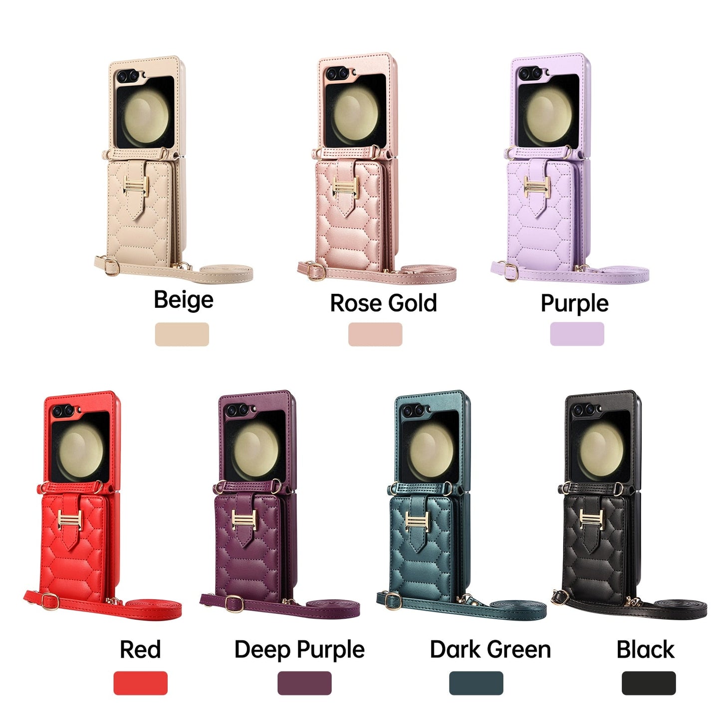 Luxury Crossbody Leather Case For Samsung Galaxy Z Flip 5