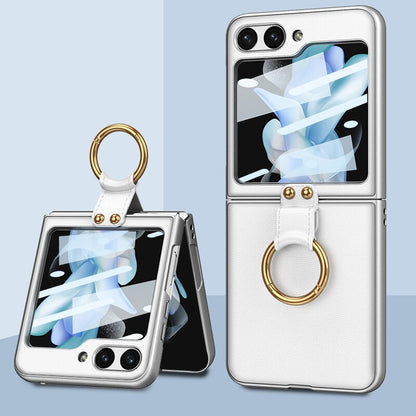 Leather Ring Case For Samsung Galaxy Z Flip 5