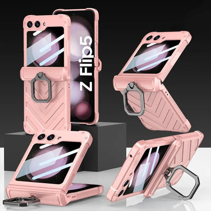 Magnetic Shockproof Case with Ring Holder For Galaxy Z Flip 5