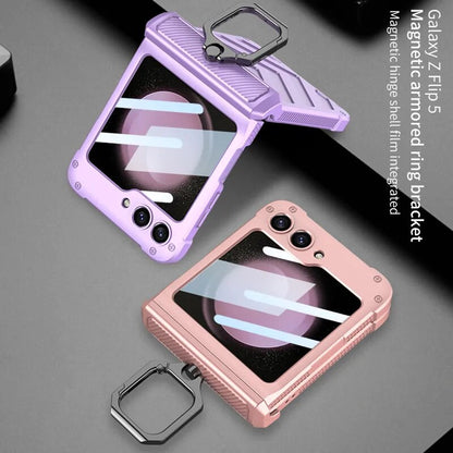Magnetic Shockproof Case with Ring Holder For Galaxy Z Flip 5