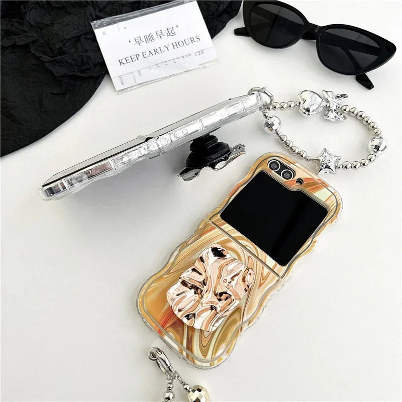 Metallic Water Ripple Phone Case for Samsung Galaxy Z Flip Series