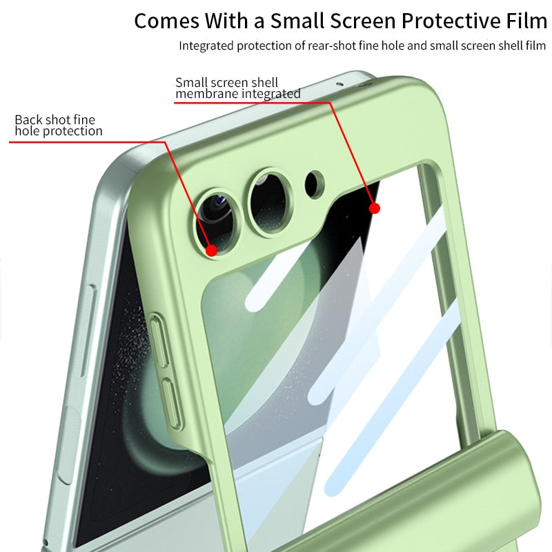 Magnetic Hinge Protection Case With Touch Pen For Samsung Galaxy Z Flip 5