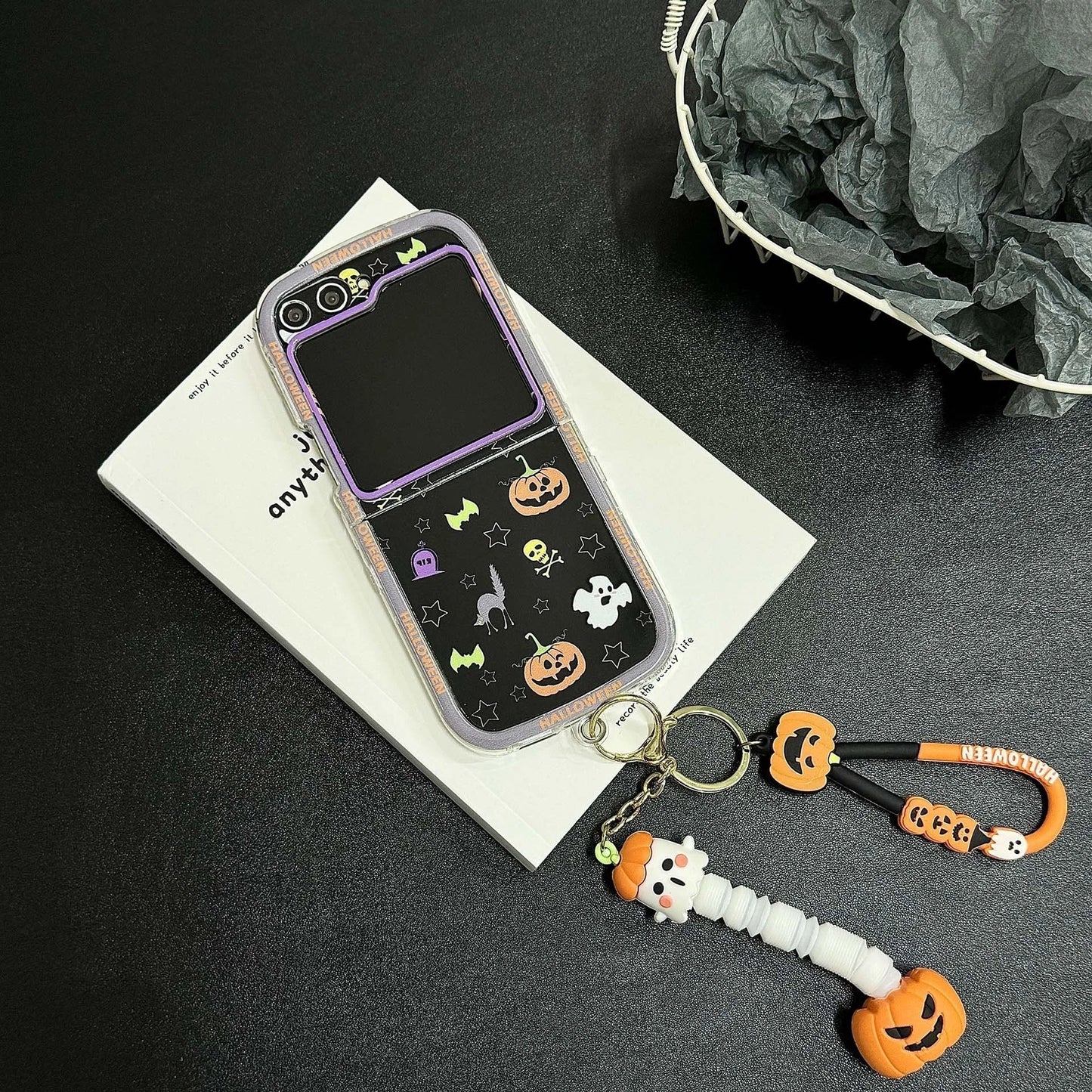 Happy Halloween Pumpkin Ghost Case for Samsung Galaxy Z Flip 3/4/5/6