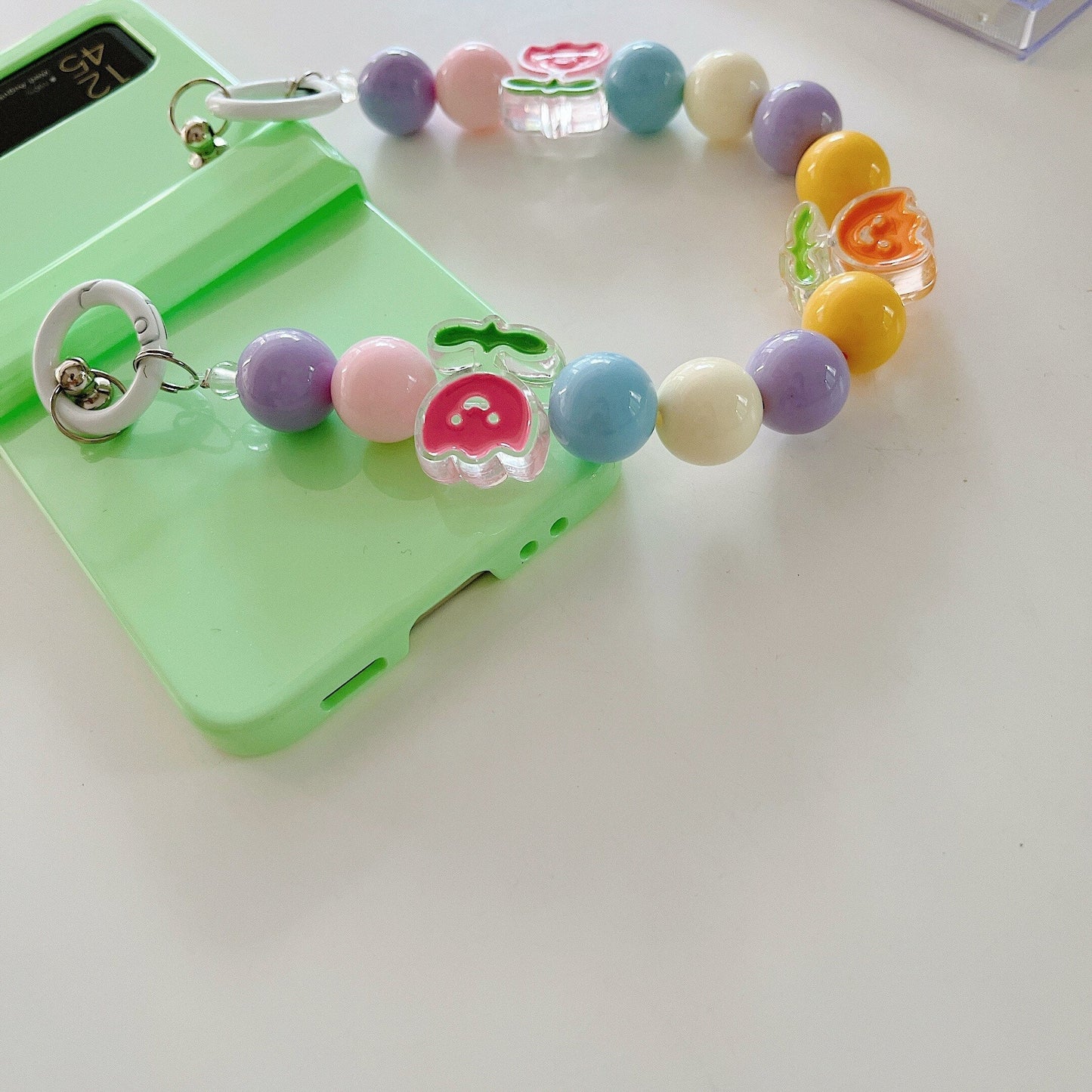 Cute Colorful Flowers Bracelet Phone Case For Samsung Galaxy Z Flip 4