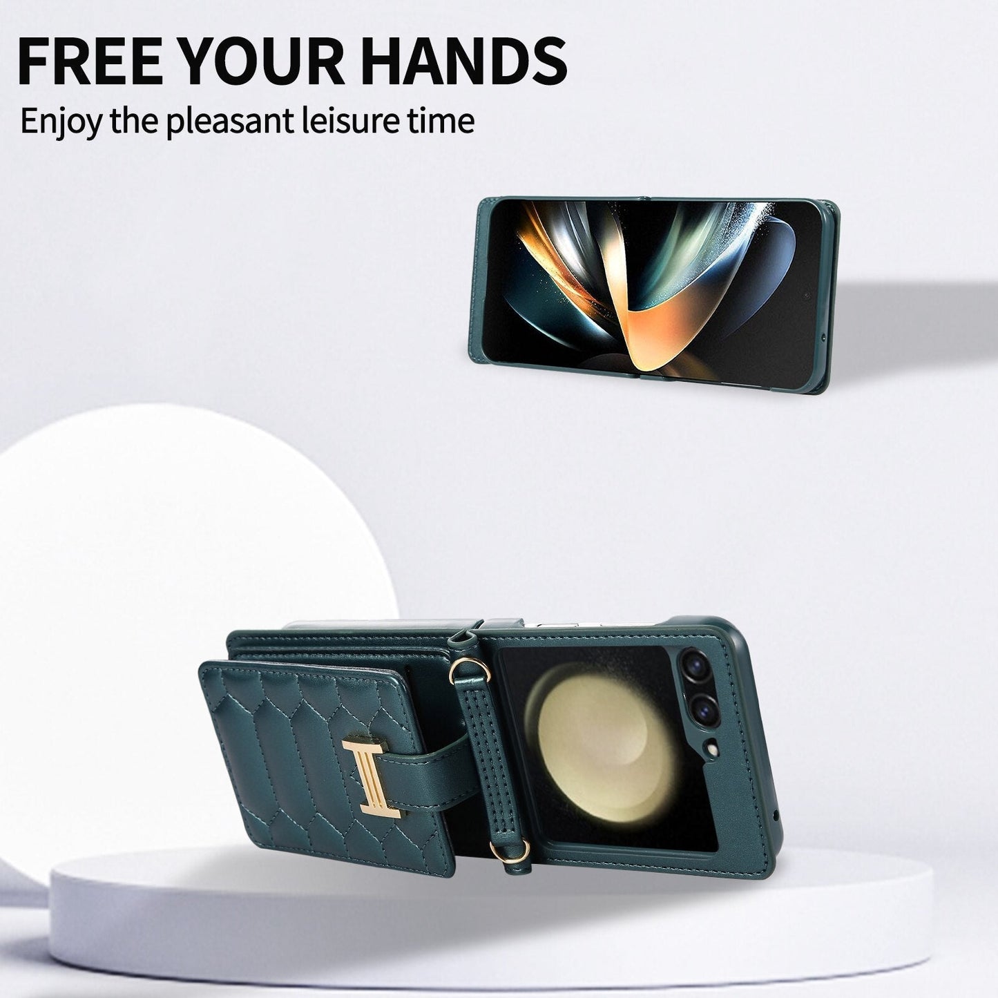 Luxury Crossbody Leather Case For Samsung Galaxy Z Flip 5