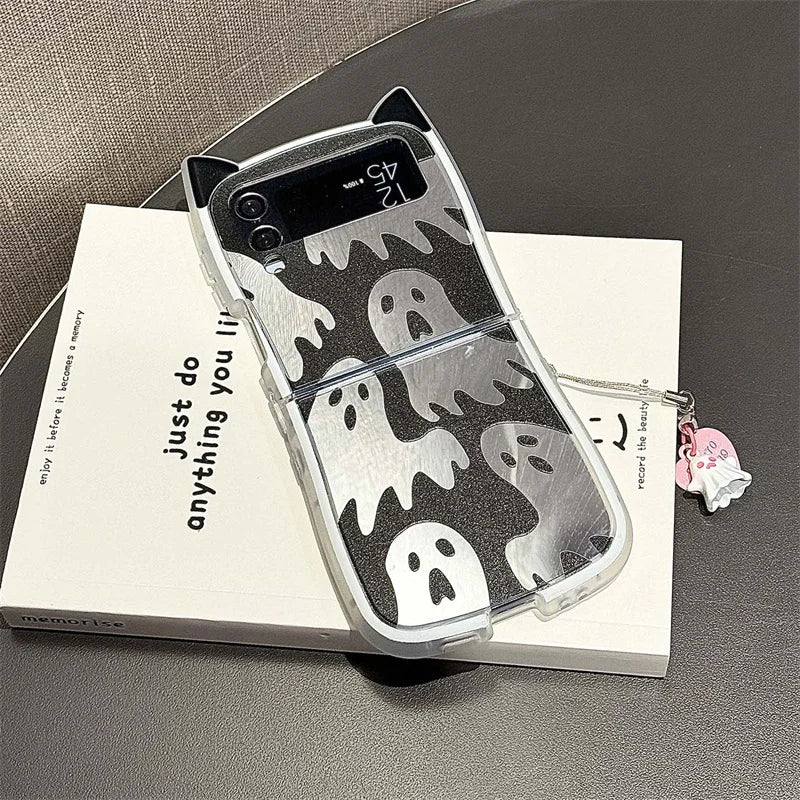 Halloween Ghost Mirror Phone Case for Samsung Z Flip Series