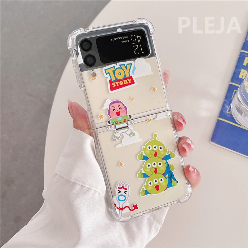Cute Cartoon Clear Phone Case For Galaxy Z Flip 4
