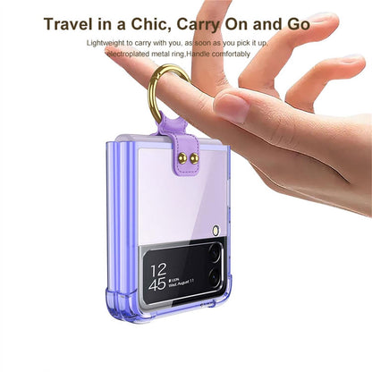 Transparent Case with Ring Bracket For Samsung Galaxy Z Flip 4