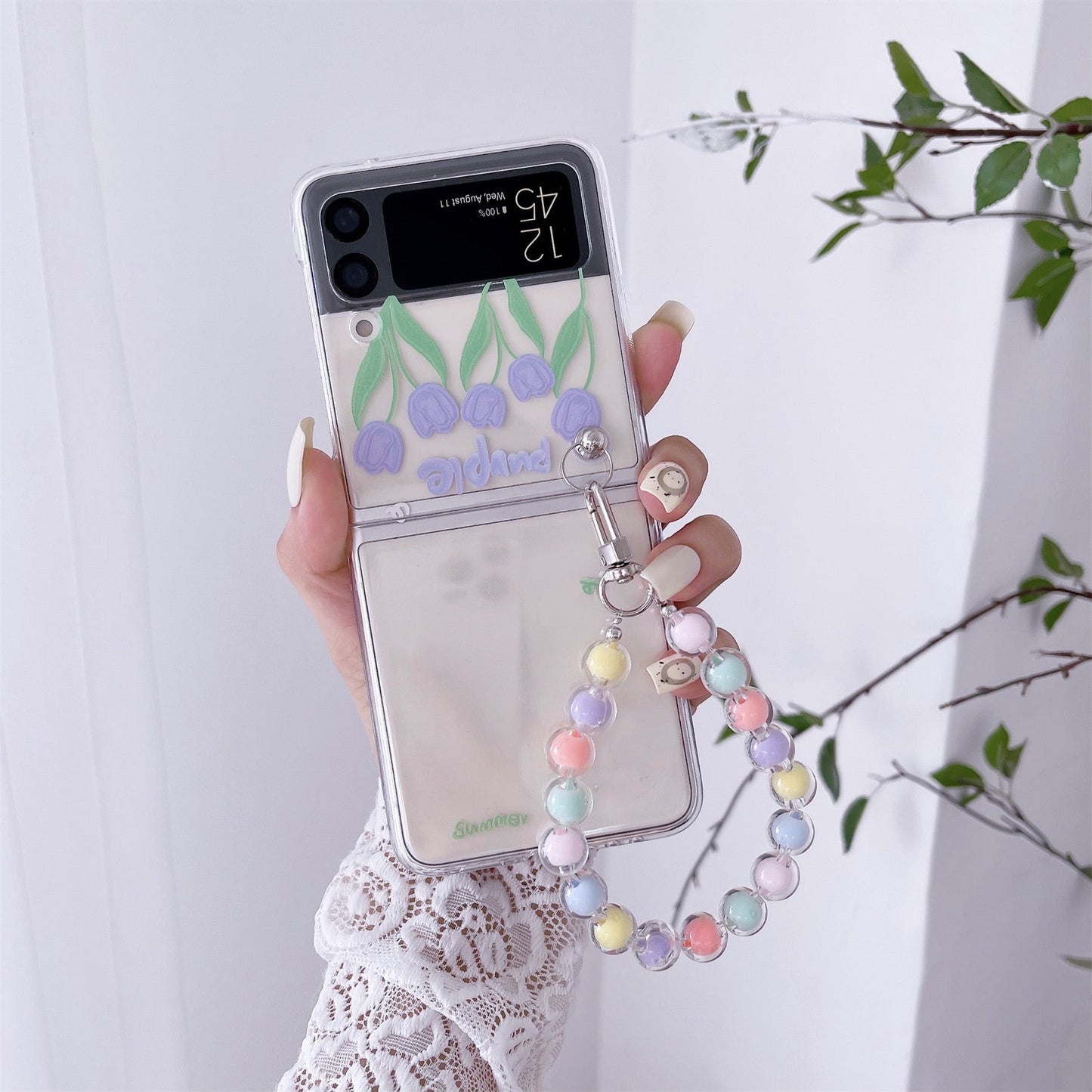 Cute Purple Tulip Case for Samsung Galaxy Z Flip 4