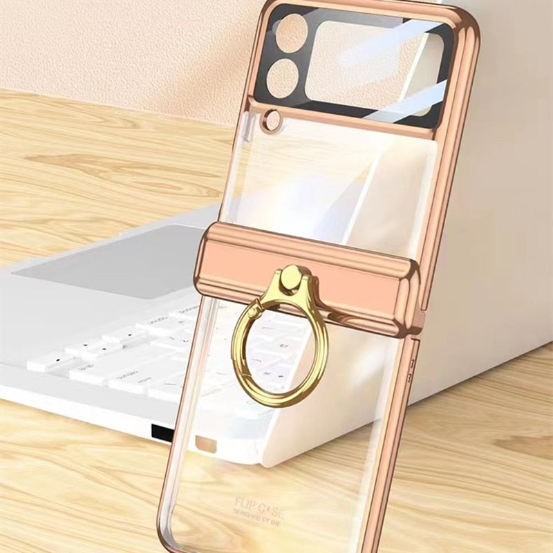 Plating transparent Case for Samsung Galaxy Z Flip 4