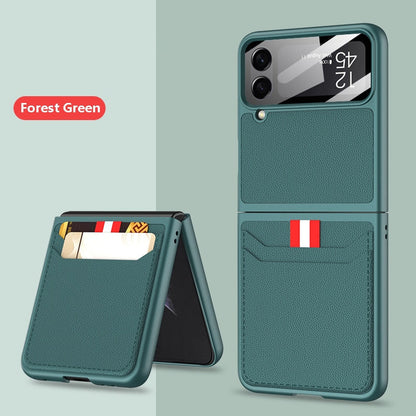 Leather Case with Card Holder For Samsung Galaxy Z Flip 4
