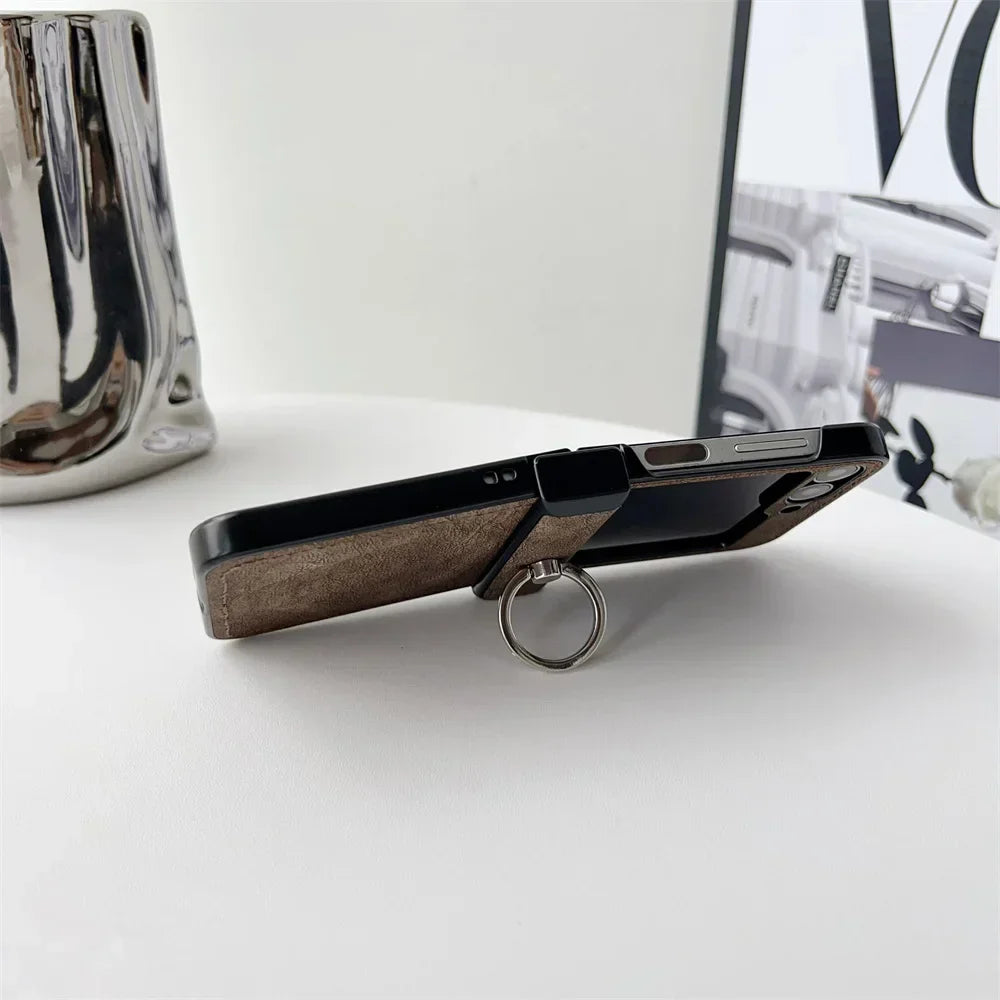 Elegant Leather Ring Stand Case