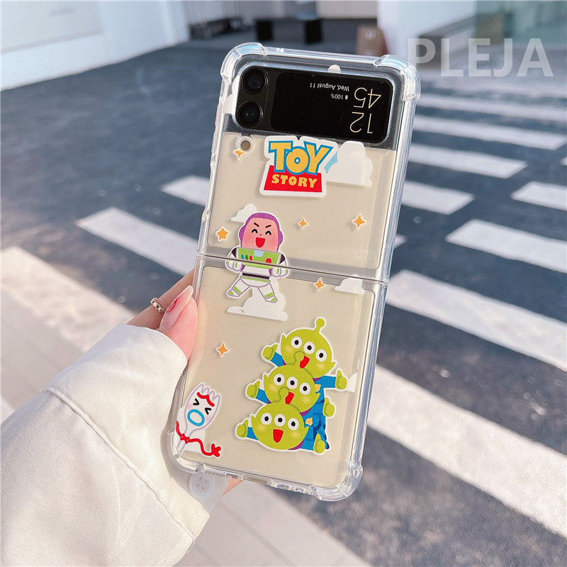 Cute Cartoon Clear Phone Case For Galaxy Z Flip 4