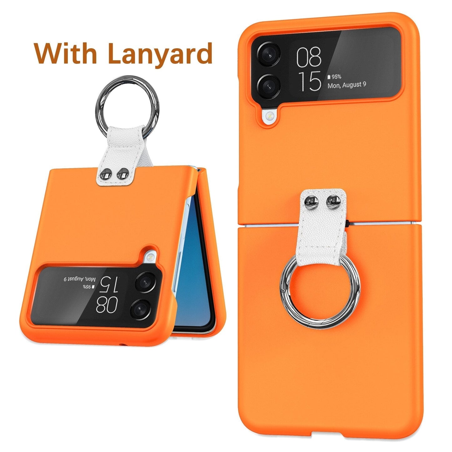 Luxury Ring Holder Case With Lanyard For Samsung Galaxy Z Flip 4