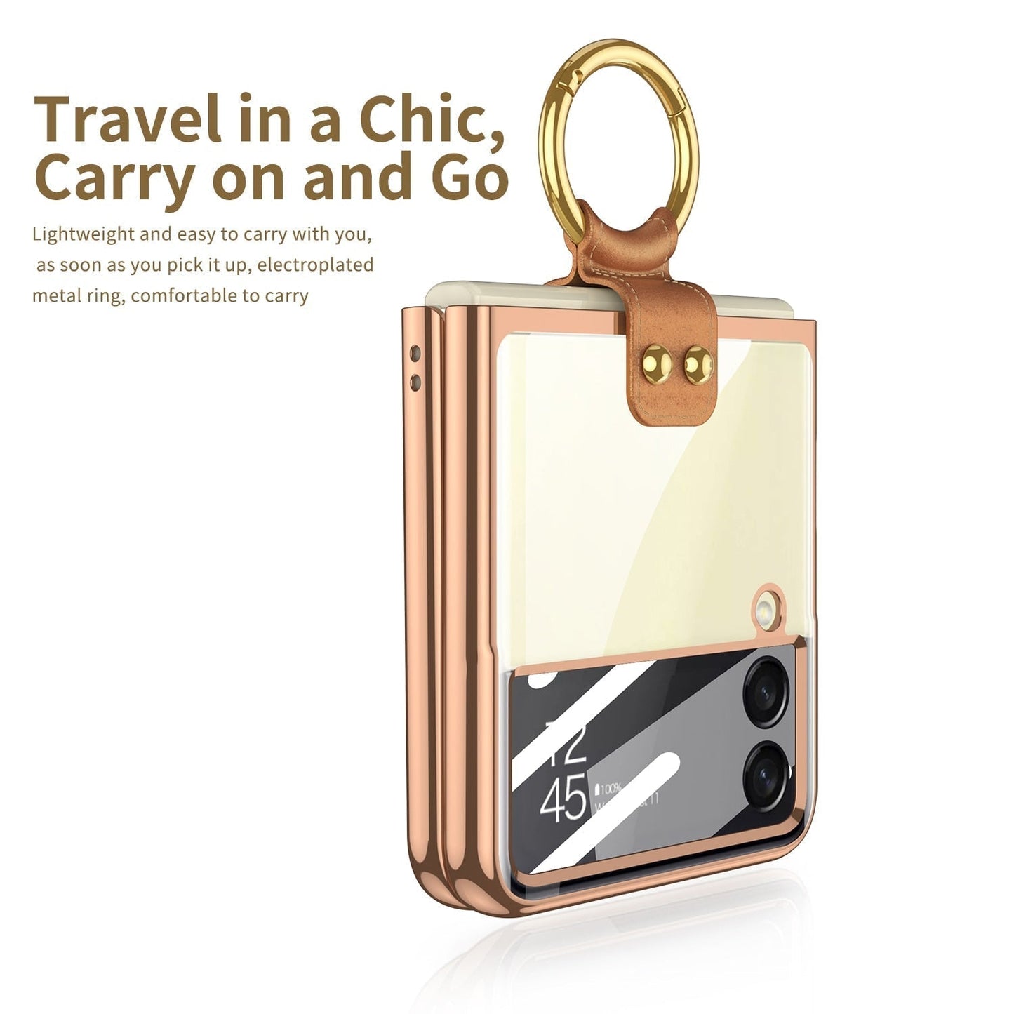 Transparent Case with Ring Holder for Samsung Galaxy Z Flip 4