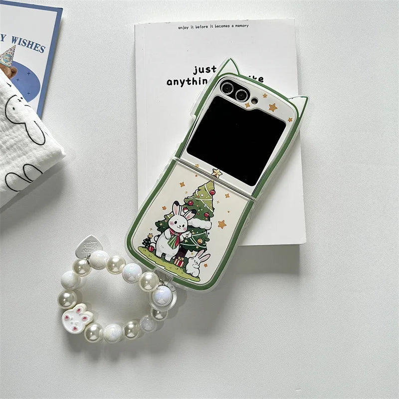 Cartoon Christmas Rabbit Hard Case for Samsung Galaxy Z Flip Series