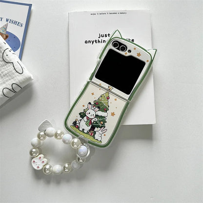 Cartoon Christmas Rabbit Hard Case for Samsung Galaxy Z Flip Series