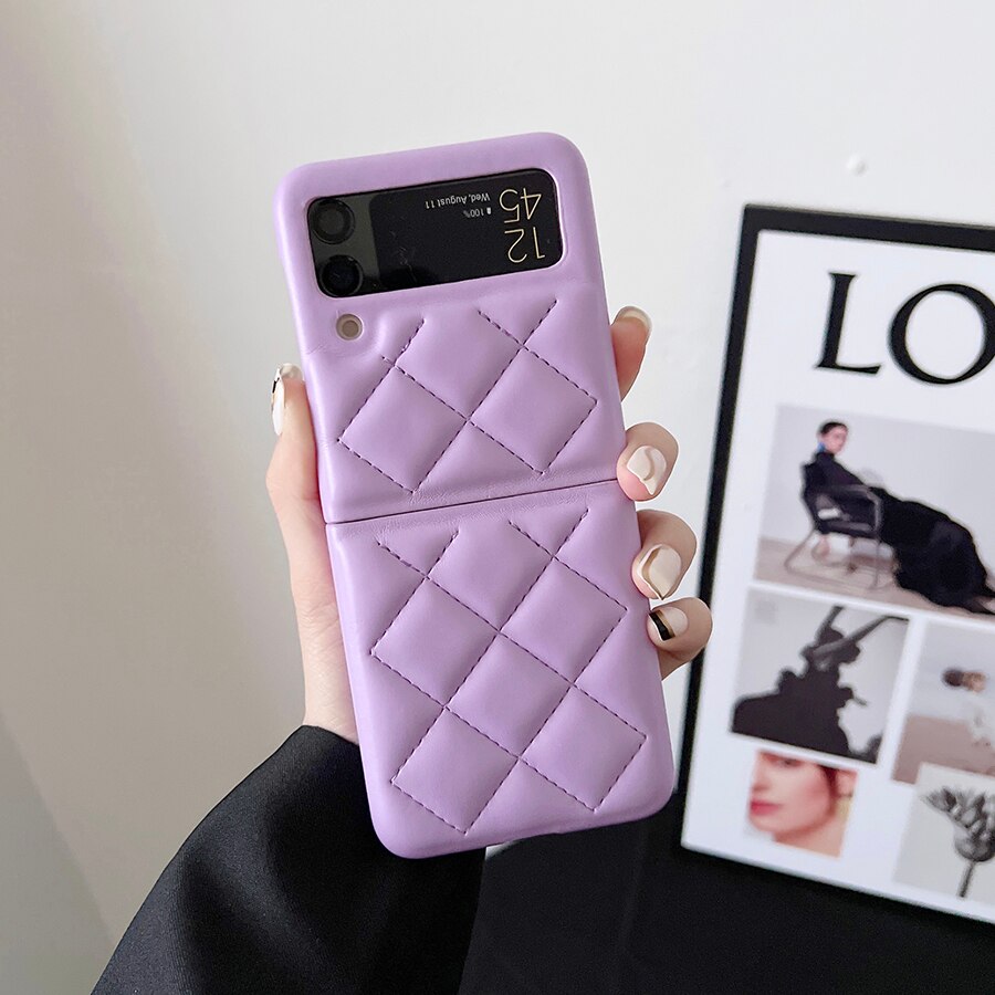 New Fashion Lattice Down Jacket Phone Case For Samsung Galaxy Z Flip 4