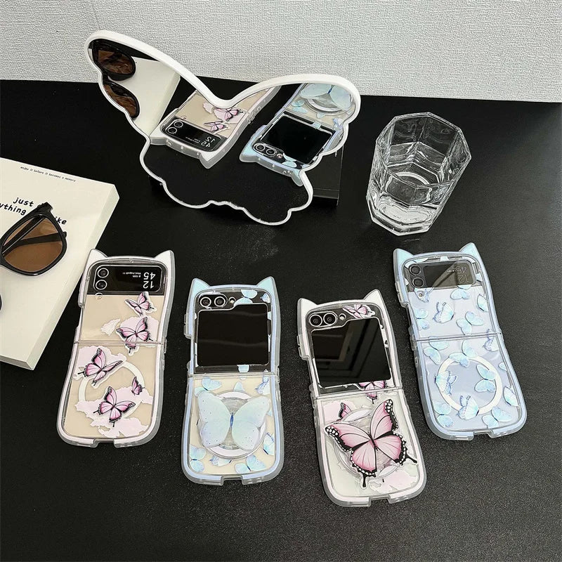 Cute Butterfly Magnetic Case for Galaxy Z Flip