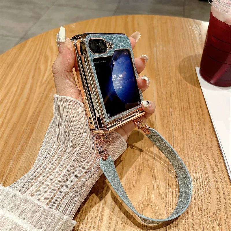Luxury Glitter Wristband Case for Galaxy Z Flip