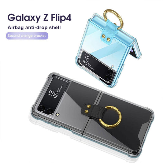 Transparent Case with Ring Bracket For Samsung Galaxy Z Flip 4