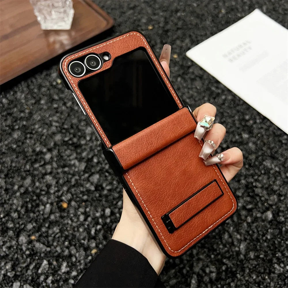 Vintage Leather Stand Case for Galaxy Z Flip Series