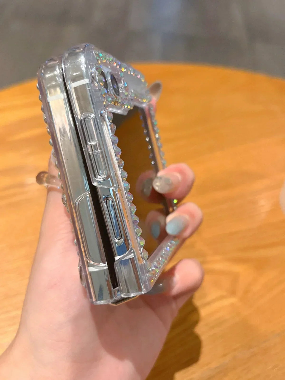 Bling Diamond Flower Bear Case for Samsung Galaxy Z Flip 3/4/5/6