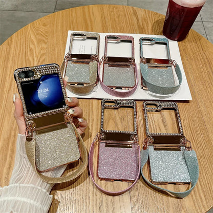 Luxury Glitter Wristband Case for Galaxy Z Flip