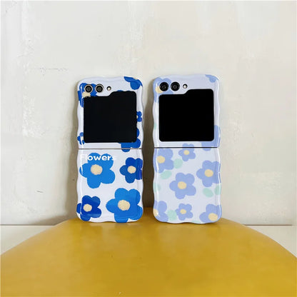 Cute Blue Flower Case for Samsung Galaxy Z Flip 3/4/5