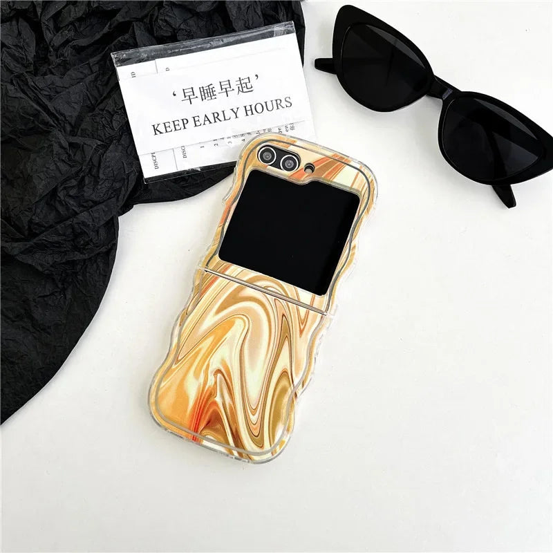 Metallic Water Ripple Phone Case for Samsung Galaxy Z Flip Series